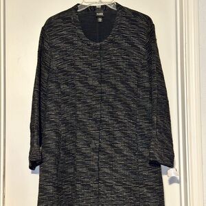 Eileen Fisher Charcoal and Black Long Sleeve Jacket. XL